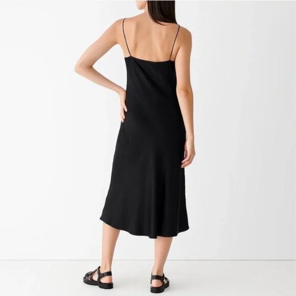 NWT J. Crew black slinky cupro viscose Y2K slip dress size 18 - Picture 2 of 10